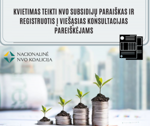 Read more about the article Kvietimas NVO teikti paraiškas finansinės pagalbos NVO subsidijoms